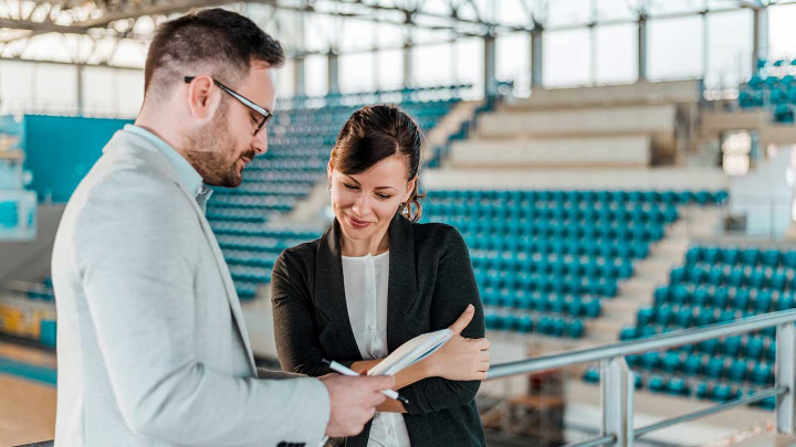 Review documents in an arena