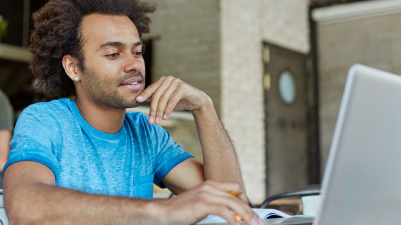 Man Using Computer